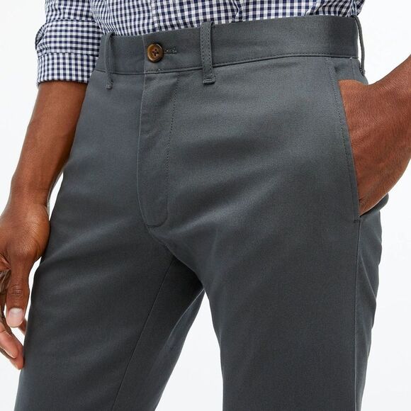 J. Crew Factory Pants Mens 35 32 Slim-fit Flex Chino Gray New Flat Front Preppy - Picture 3 of 16